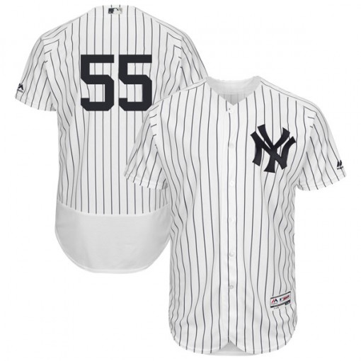 Yankees #55 Domingo German White Strip Flexbase Authentic Collection Stitched MLB Jersey