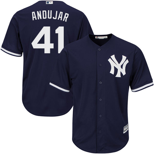 New York Yankees #41 Miguel Andujar Majestic Cool Base Jersey Navy