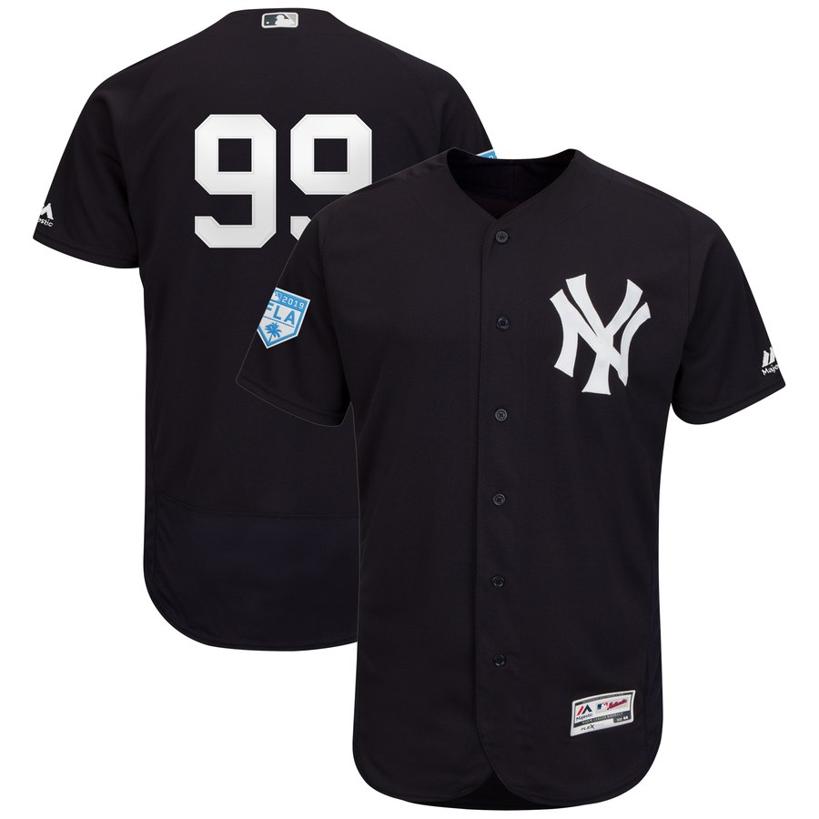 Yankees #99 Aaron Judge Navy 2019 Spring Training Flex Base Stitched MLB Jersey