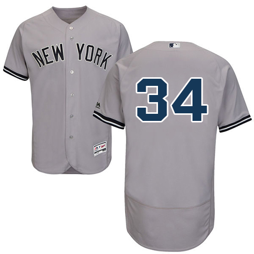 Yankees #34 J.A. Happ Grey Flexbase Authentic Collection Stitched MLB Jersey