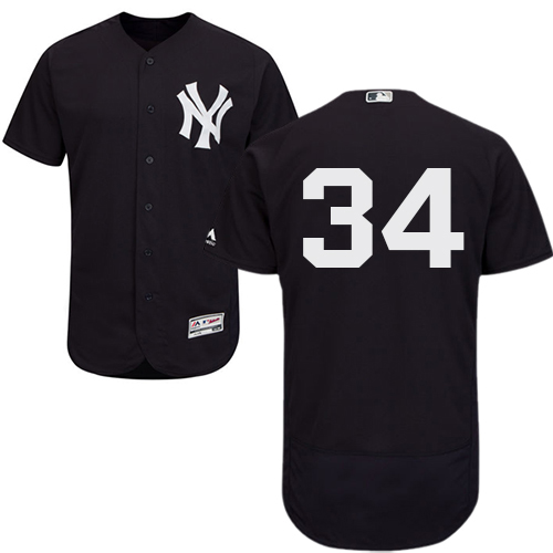 Yankees #34 J.A. Happ Navy Blue Flexbase Authentic Collection Stitched MLB Jersey