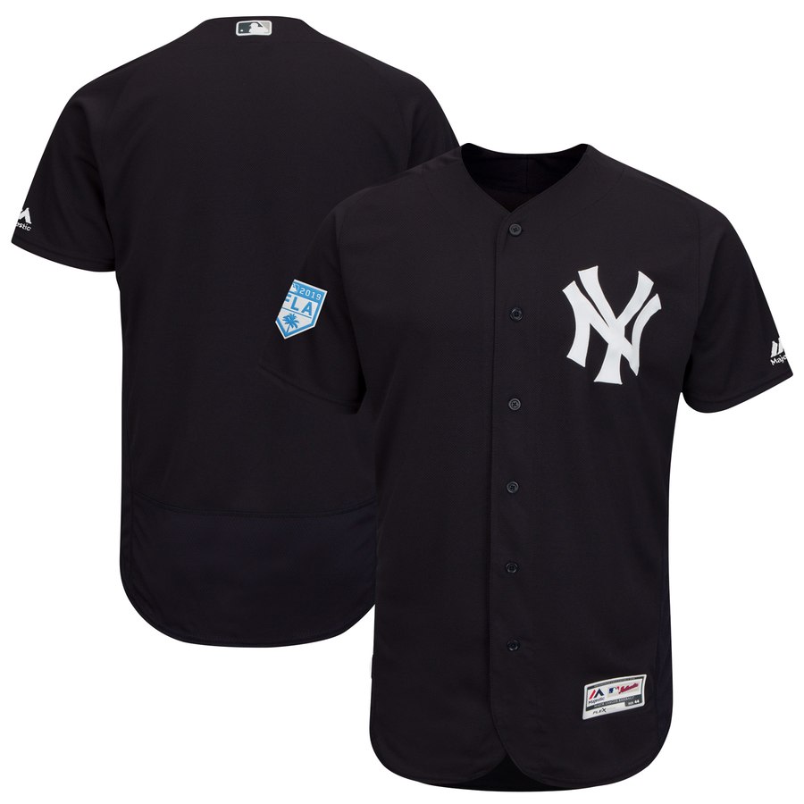 Yankees Blank Navy 2019 Spring Training Flex Base Stitched MLB Jersey