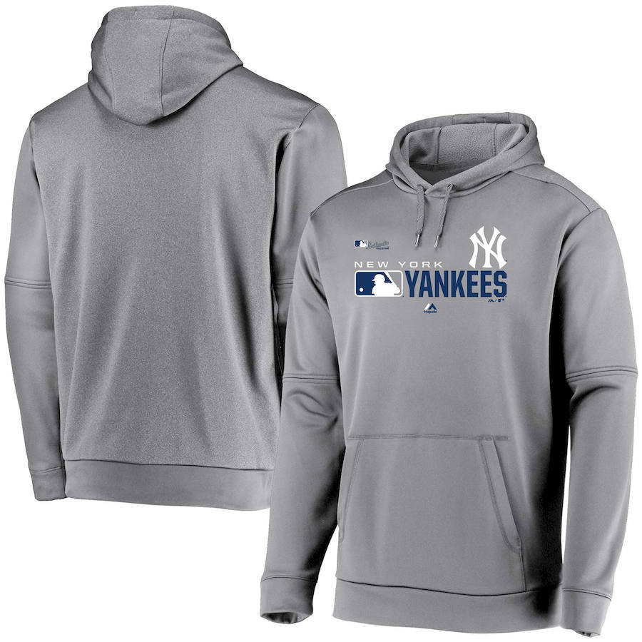 New York Yankees Majestic Authentic Collection Team Distinction Pullover Hoodie Platinum