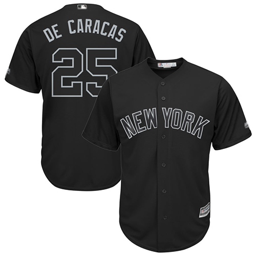 Yankees #25 Gleyber Torres Black "De Caracas" Players Weekend Cool Base Stitched MLB Jersey