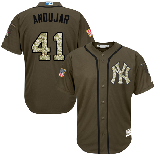 Yankees #41 Miguel Andujar Green Salute to Service Stitched MLB Jersey