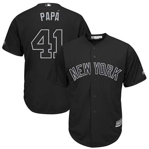 Yankees #41 Miguel Andujar Black "PAPA" Players Weekend Cool Base Stitched MLB Jersey