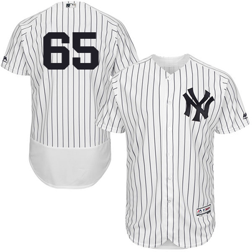 Yankees #65 James Paxton White Strip Flexbase Authentic Collection Stitched MLB Jersey