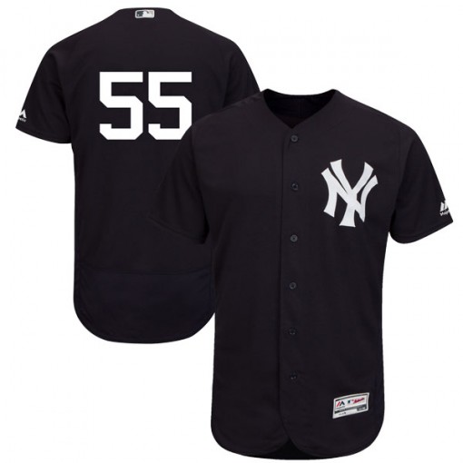Yankees #55 Domingo German Navy Blue Flexbase Authentic Collection Stitched MLB Jersey