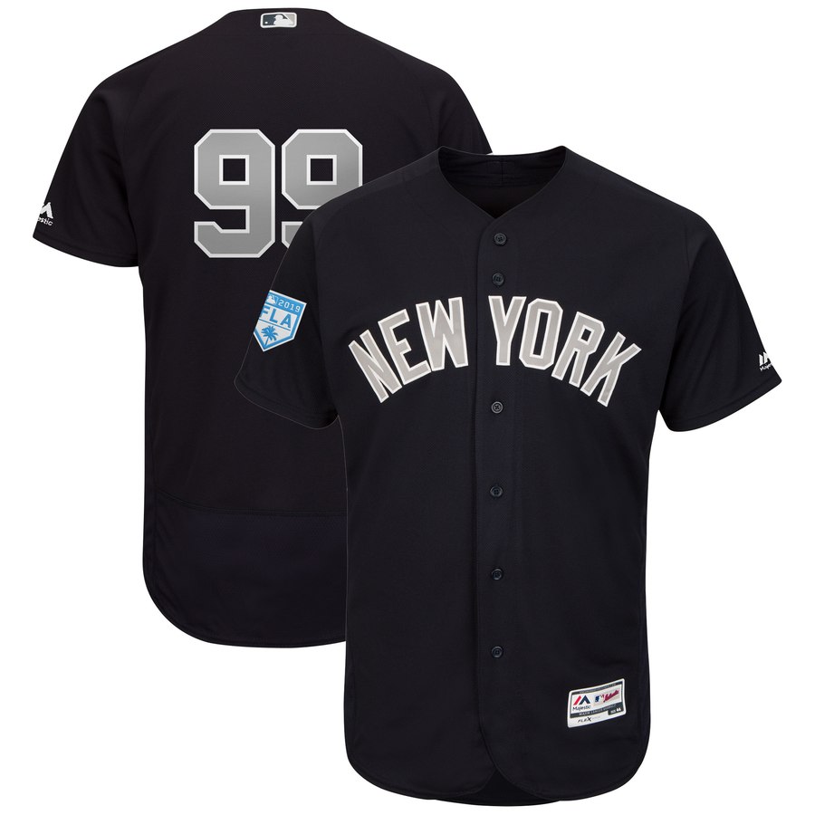 Yankees #99 Aaron Judge Navy Alternate 2019 Spring Training Flex Base Stitched MLB Jersey
