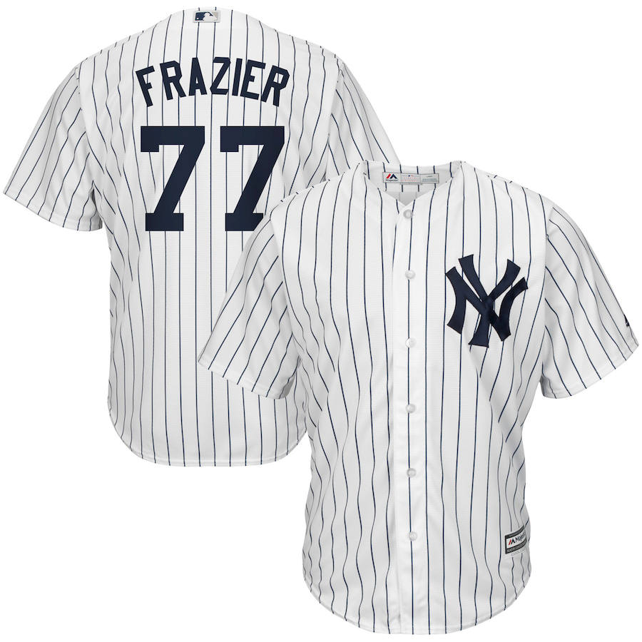 New York Yankees #77 Clint Frazier Majestic Home Cool Base Replica Player Jersey White