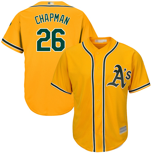 Athletics #26 Matt Chapman Gold New Cool Base Stitched MLB Jersey