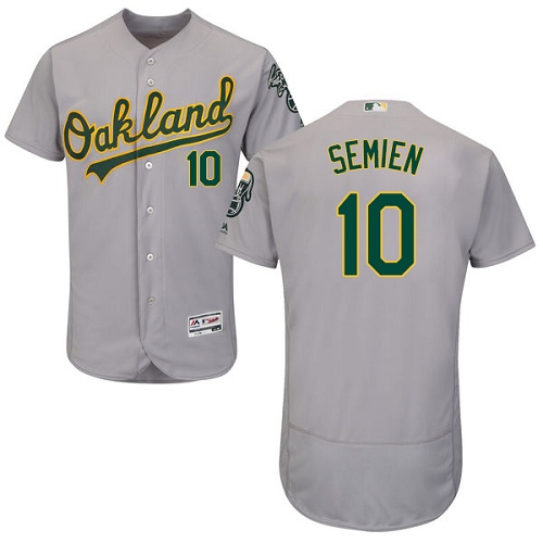 Athletics #10 Marcus Semien Grey Flexbase Authentic Collection Stitched MLB Jersey