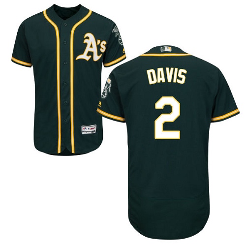 Athletics #2 Khris Davis Green Flexbase Authentic Collection Stitched MLB Jersey