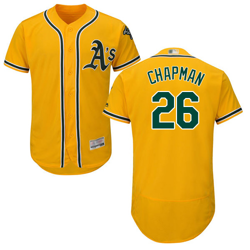Athletics #26 Matt Chapman Gold Flexbase Authentic Collection Stitched MLB Jersey
