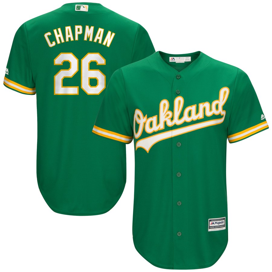Men's Oakland Athletics #26 Matt Chapman Majestic Kelly Green Alternate Official Cool Base Player Jersey