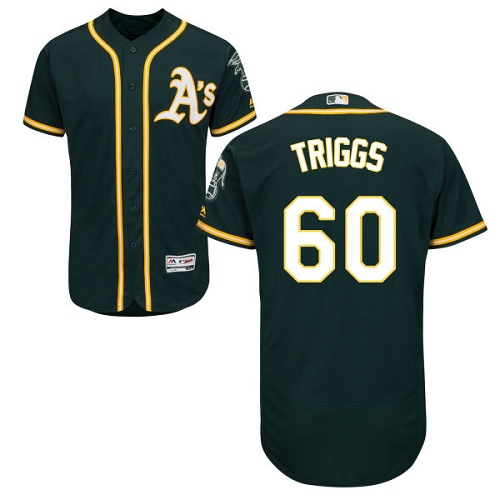 Athletics #60 Andrew Triggs Green Flexbase Authentic Collection Stitched MLB Jersey