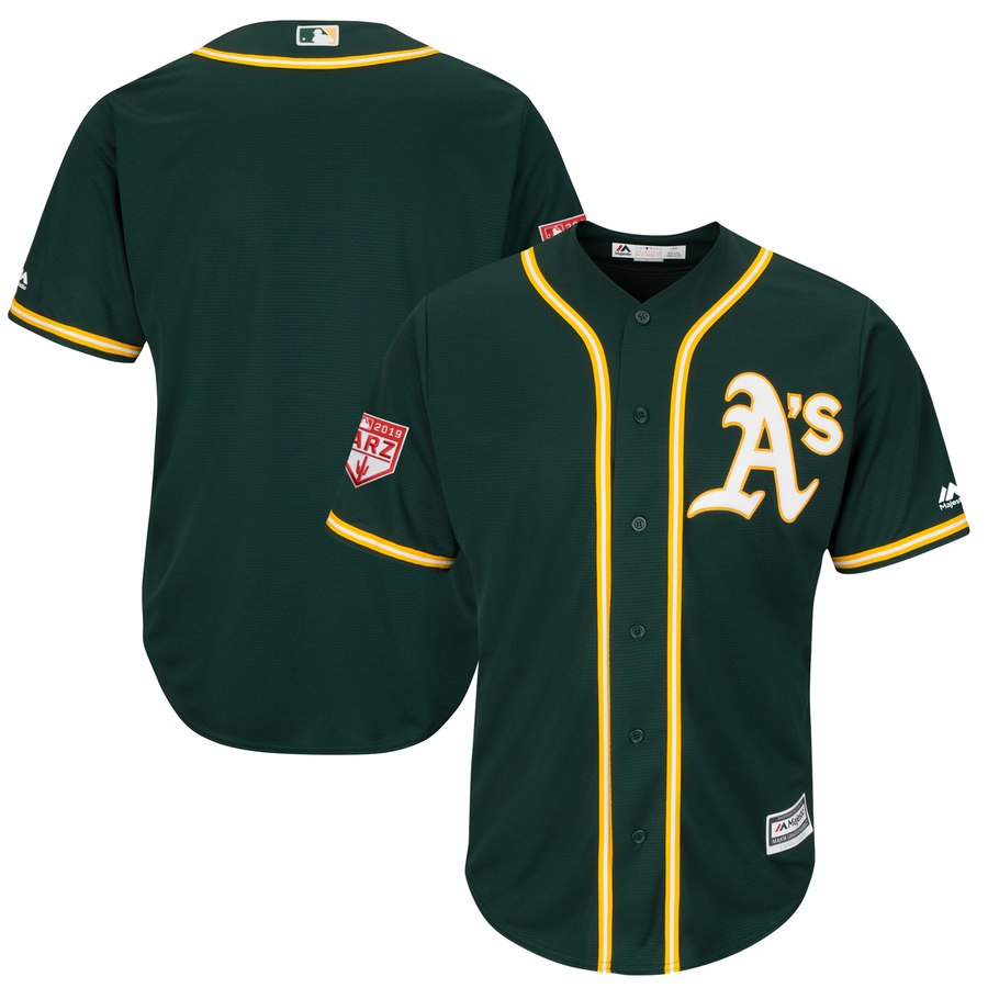 Athletics Blank Green 2019 Spring Training Cool Base Stitched MLB Jersey