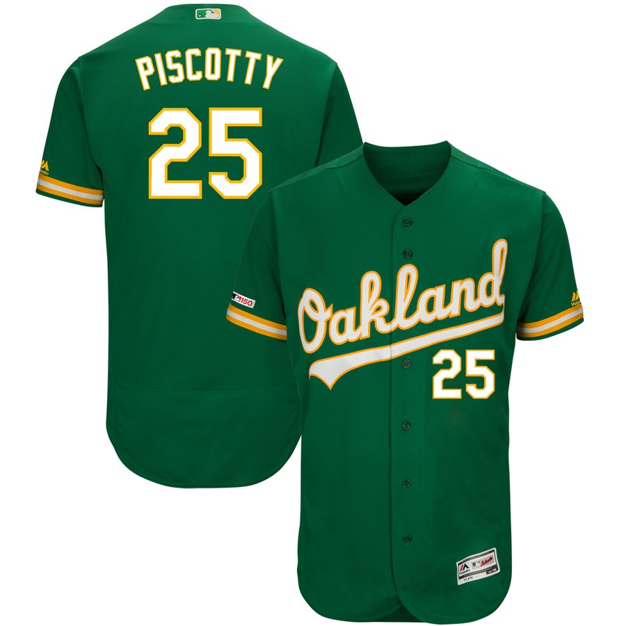 Men's Oakland Athletics #25 Stephen Piscotty Majestic Kelly Green Alternate Flex Base Authentic Collection Player Jersey