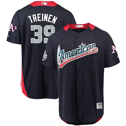 Athletics #39 Blake Treinen Navy Blue 2018 All-Star American League Stitched MLB Jersey