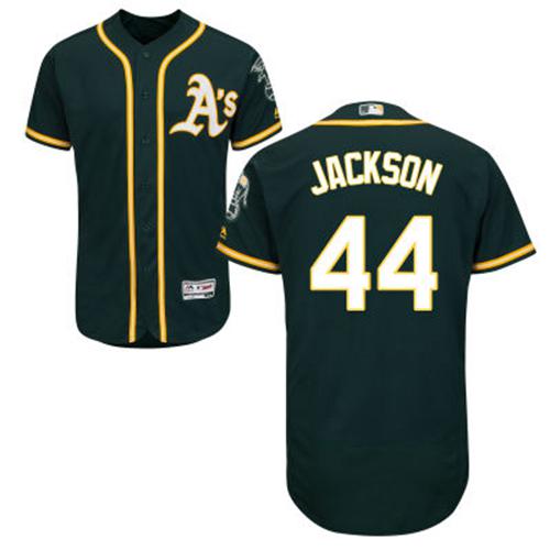 Athletics #44 Reggie Jackson Green Flexbase Authentic Collection Stitched MLB Jersey