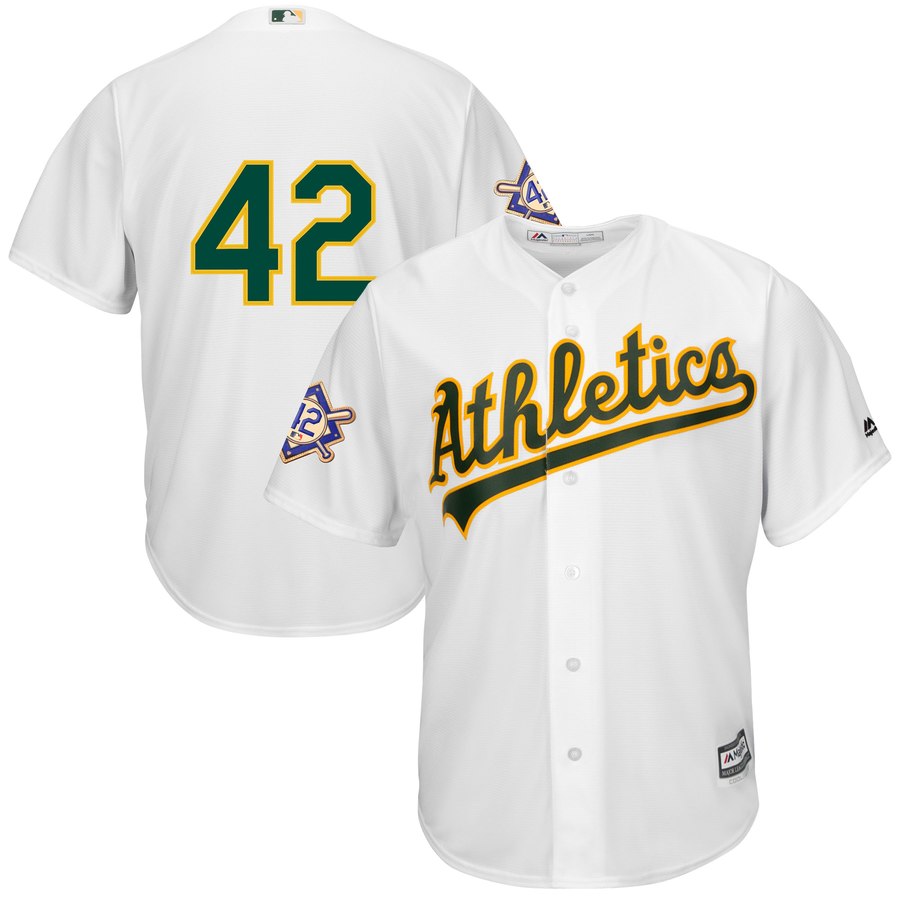 Oakland Athletics #42 Majestic 2019 Jackie Robinson Day Official Cool Base Jersey White