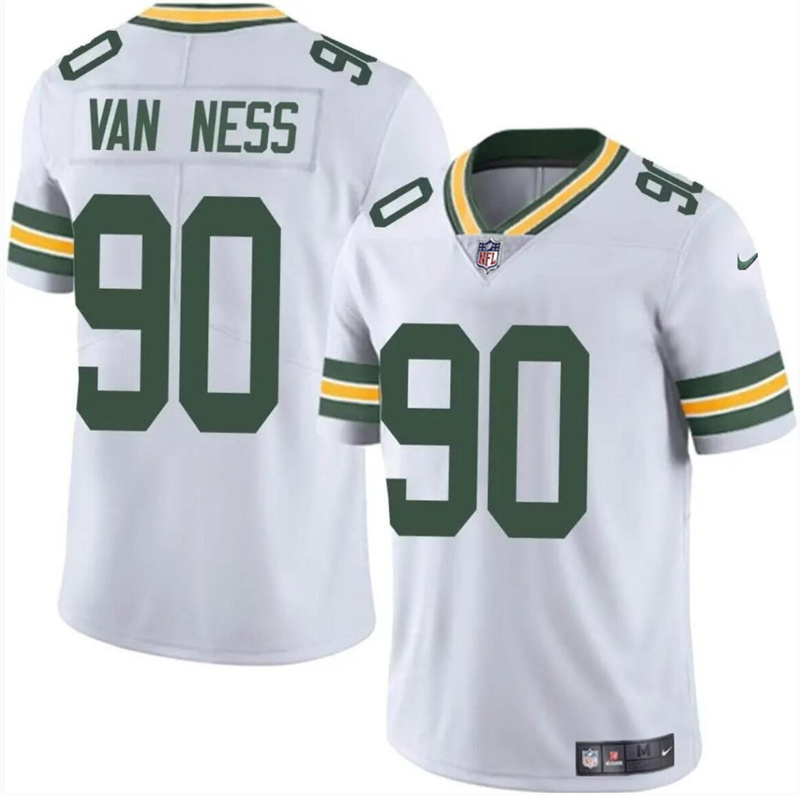 Men's Green Bay Packers #90 Lukas Van Ness White Vapor Untouchable Limited Stitched Jersey