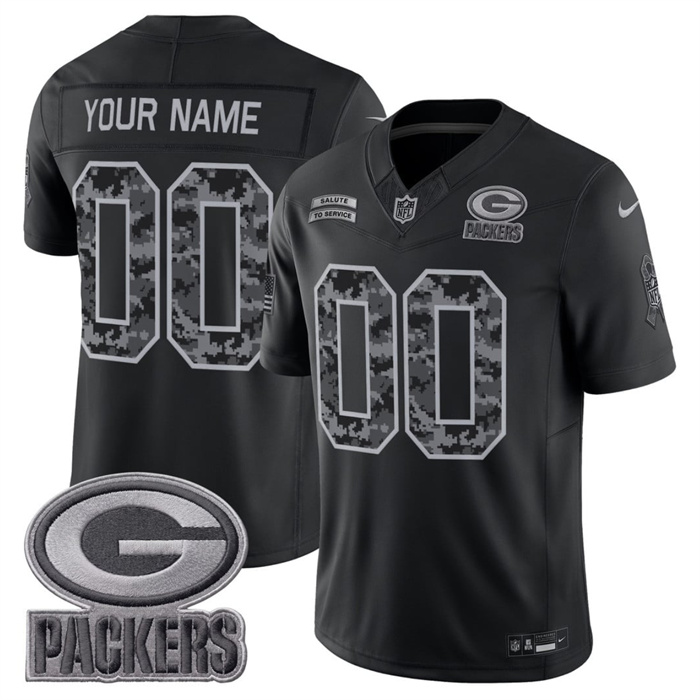 Men's Green Bay Packers Active Player Custom Black F.U.S.E. 2026 Salute to Service Limited Stitched Football Jersey