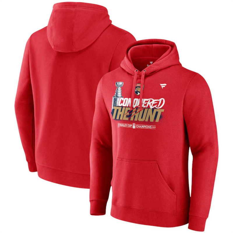 Men's Florida Panthers Red 2024 Stanley Cup Champions Celebration Fleece Pullover Hoodie