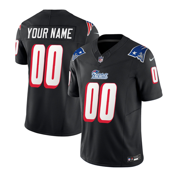 Men's New England Patriots Active Player Custom Black 2023 F.U.S.E. Throwback Limited Stitched Football Jersey