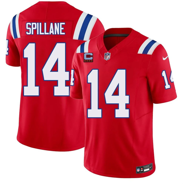 Men's New England Patriots #14 Robert Spillane Red 2026 F.U.S.E. 4-Star C Pach Vapor Limited Stitched Football Jersey