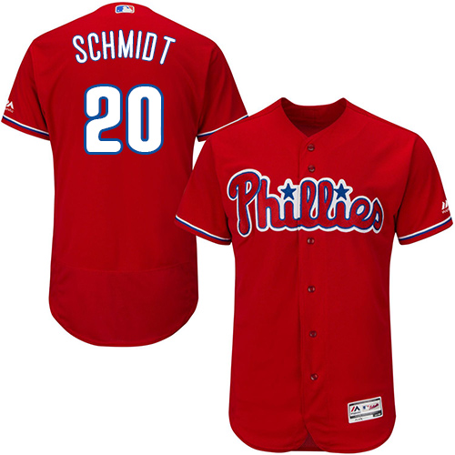 Phillies #20 Mike Schmidt Red Flexbase Authentic Collection Stitched MLB Jersey