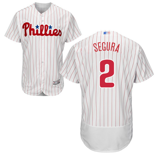 Phillies #2 Jean Segura White(Red Strip) Flexbase Authentic Collection Stitched MLB Jersey