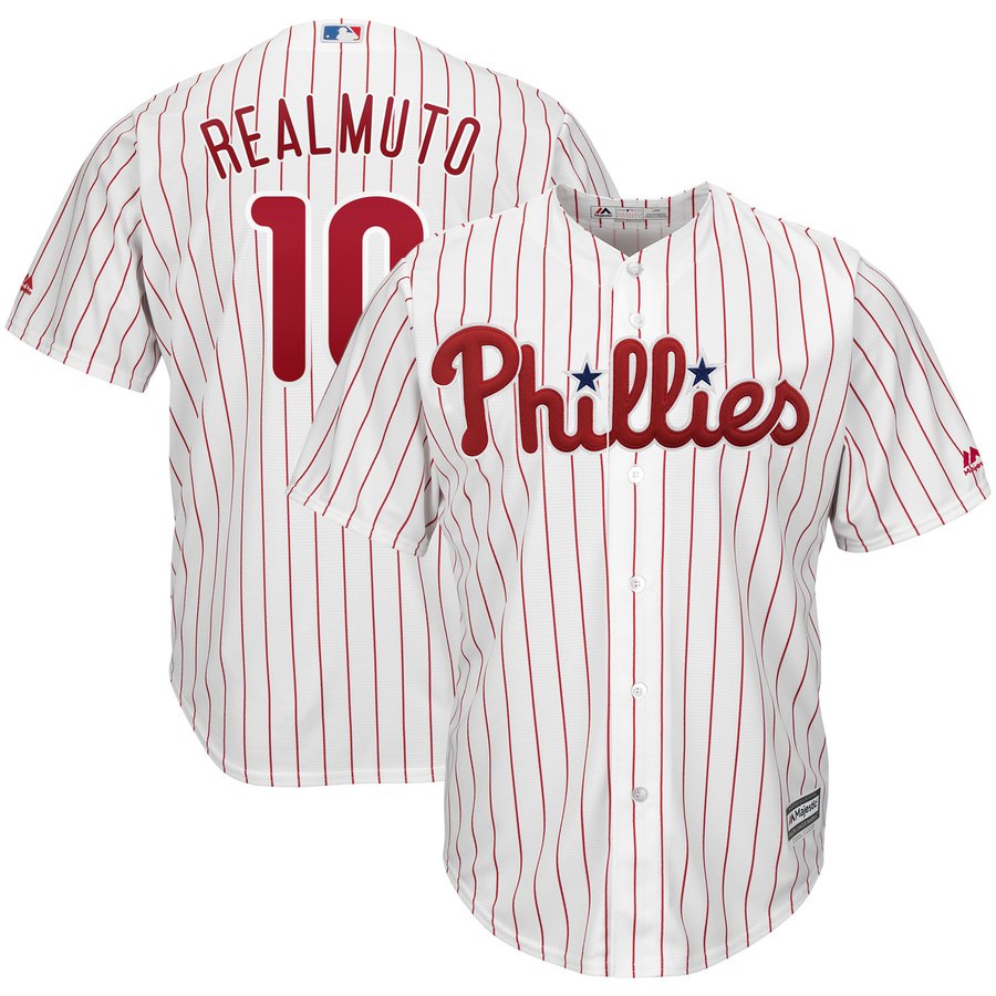 Philadelphia Phillies #10 JT Realmuto Majestic Home Cool Base Player Jersey White
