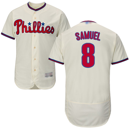Phillies #8 Juan Samuel Cream Flexbase Authentic Collection Stitched MLB Jersey
