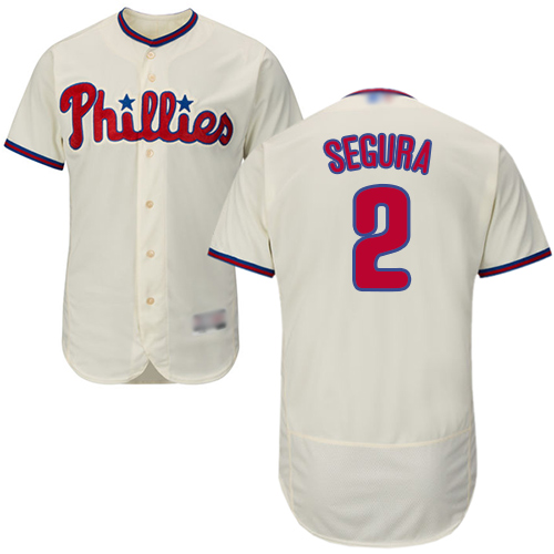 Phillies #2 Jean Segura Cream Flexbase Authentic Collection Stitched MLB Jersey