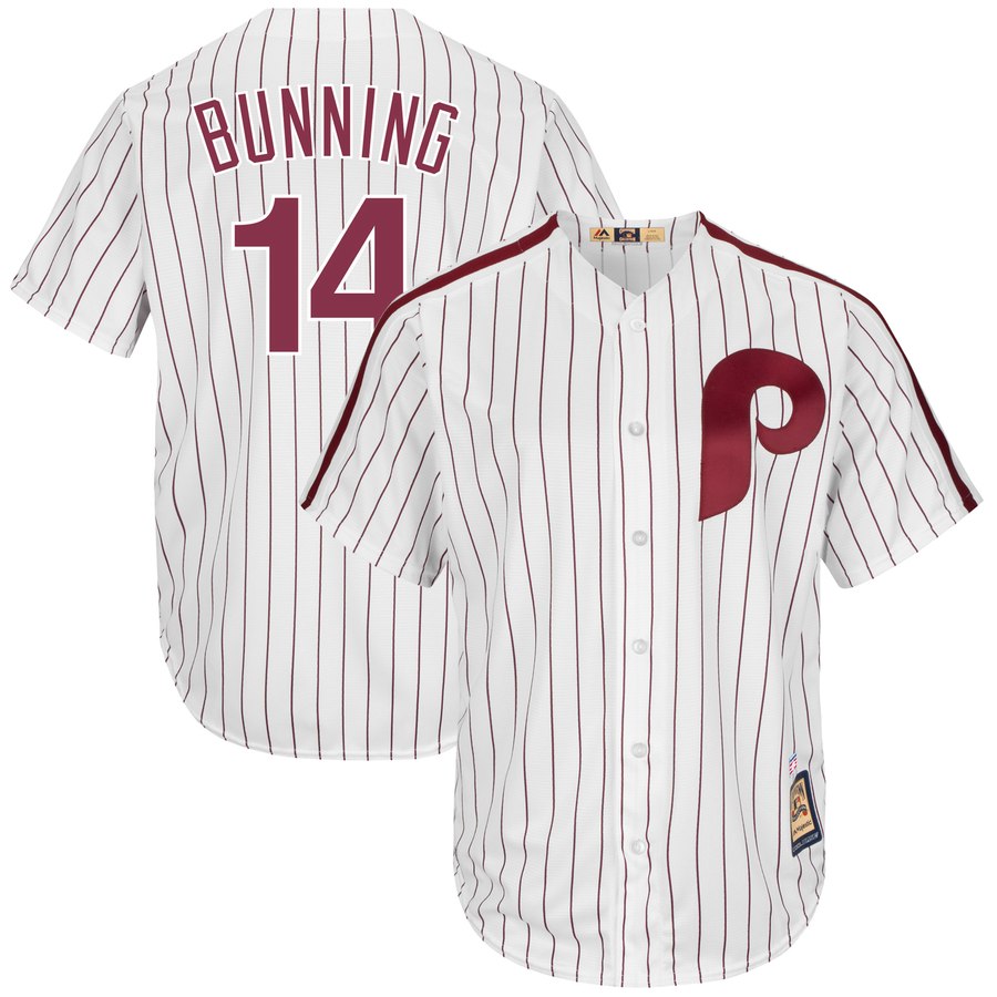 Philadelphia Phillies #14 Jim Bunning Majestic Cooperstown Collection Cool Base Player Jersey White
