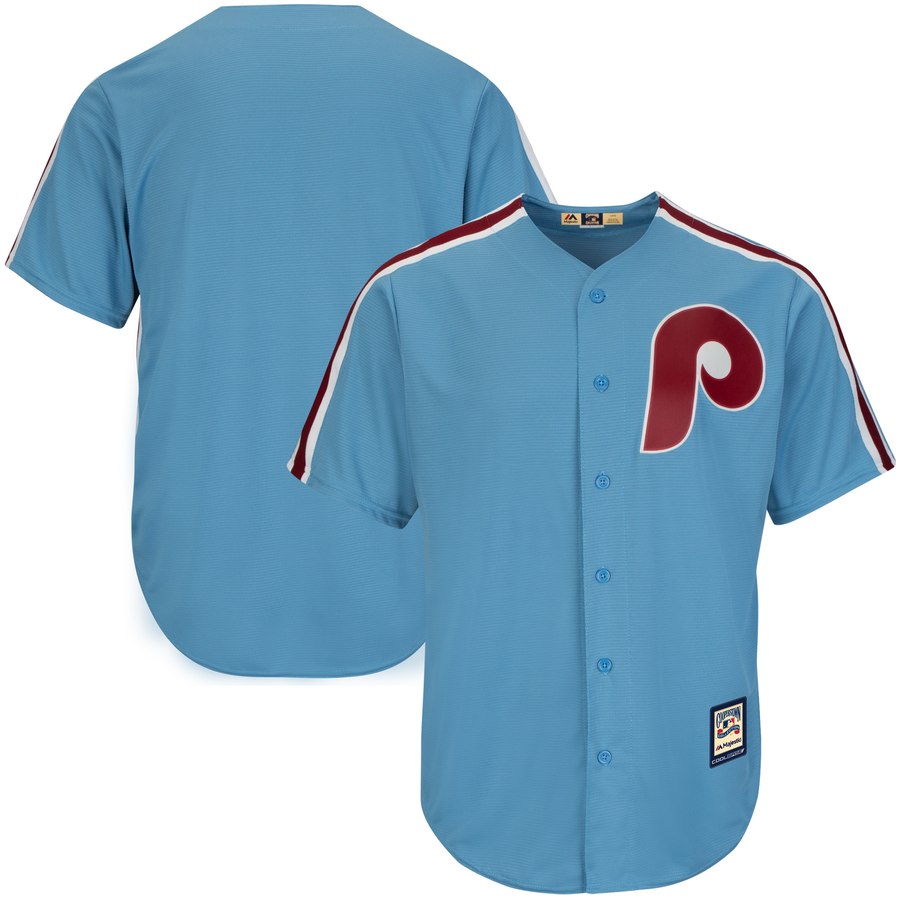 Philadelphia Phillies Majestic Big & Tall Cooperstown Replica Cool Base Team Jersey Light Blue