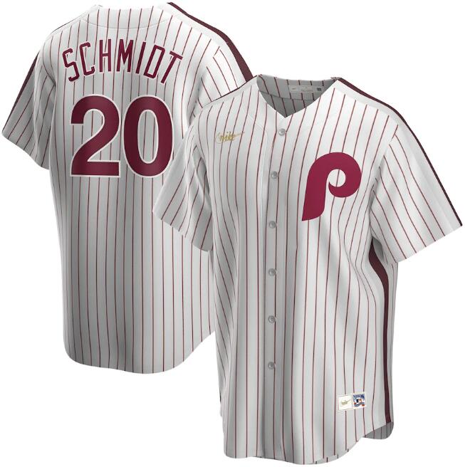 Men's Philadelphia Phillies #20 Mike Schmidt White MLB Cool Base Stitched Jersey