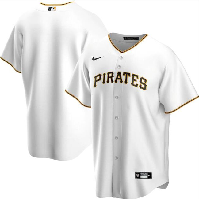 Men's Pittsburgh Pirates Blank White MLB Cool Base Stitched Jersey
