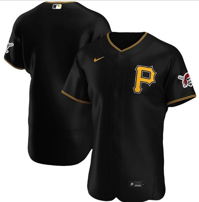 Men's Pittsburgh Pirates Blank Black MLB Cool Base Stitched Jersey