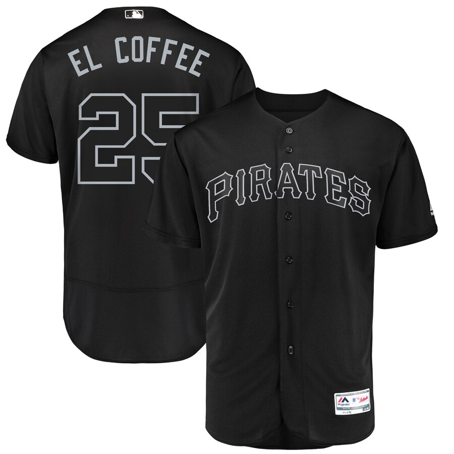 Pittsburgh Pirates #25 Gregory Polanco El Coffee Majestic 2019 Players' Weekend Flex Base Authentic Player Jersey Black