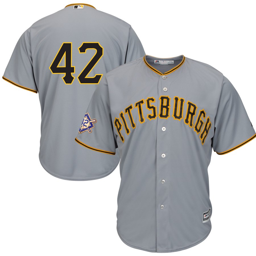 Pittsburgh Pirates #42 Majestic 2019 Jackie Robinson Day Official Cool Base Jersey Gray