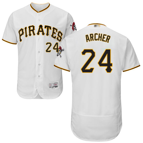 Pirates #24 Chris Archer White Flexbase Authentic Collection Stitched MLB Jersey