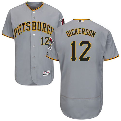 Pirates #12 Corey Dickerson Grey Flexbase Authentic Collection Stitched MLB Jersey
