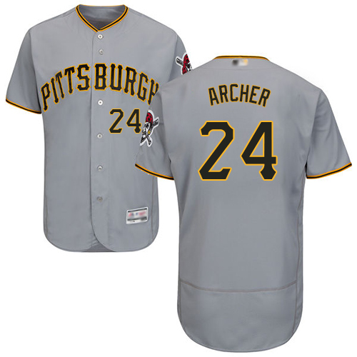 Pirates #24 Chris Archer Grey Flexbase Authentic Collection Stitched MLB Jersey