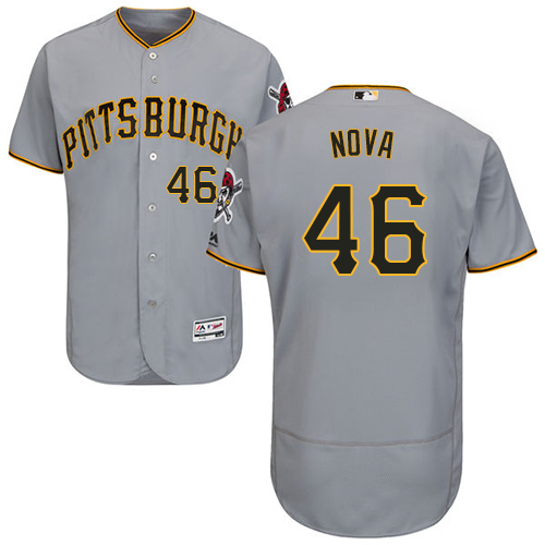 Pirates #46 Ivan Nova Grey Flexbase Authentic Collection Stitched MLB Jersey