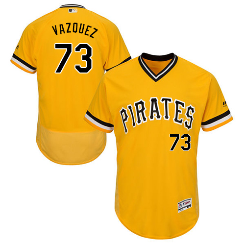 Pirates #73 Felipe Vazquez Gold Flexbase Authentic Collection Stitched MLB Jersey