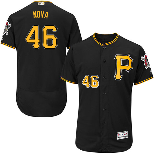 Pirates #46 Ivan Nova Black Flexbase Authentic Collection Stitched MLB Jersey