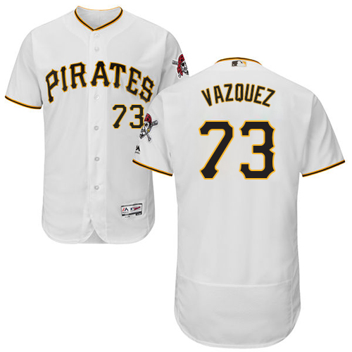 Pirates #73 Felipe Vazquez White Flexbase Authentic Collection Stitched MLB Jersey