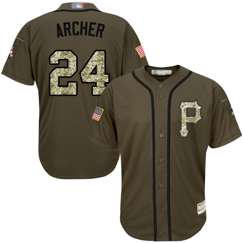 Pirates #24 Chris Archer Green Salute to Service Stitched MLB Jersey